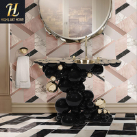 Lavabo de salle de bain sphérique de luxe en acier inoxydable de qualité supérieure pour hôtel et villa, personnalisation créative