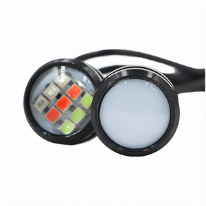 Nueva Luz LED RGB de 23mm y 9 LED con Efecto Ojo de Águila, 12V, para Motocicleta y Automóvil, Lámpara Estroboscópica LED, Impermeable IP67, Multicolor, Intermitente, Decorativa - Product Image 1