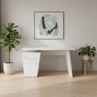 Bureau d'ordinateur en bois blanc brillant très vendu pour le bureau
