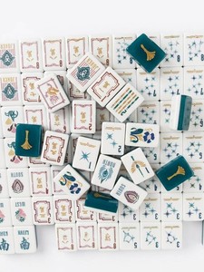 Juego de Mahjong Americano de Lujo con Hojas de Ginkgo Azules, 160 Fichas de Acrílico, Estándar NMJL, Ecológico, Listo para Enviar - Product Image 1