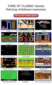 Consola Portátil Retro, Pantalla de 3.0 Pulgadas, G5, 500 Juegos en 1, Batería de 1000 mAh, Dos Jugadores, Soporte para Mandos, Regalo para Niños, Compacta - Product Image 6