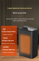 Nouveau ventilateur chauffant portable USB sur batterie, avec télécommande et écran tactile de contrôle de la température, écoénergétique