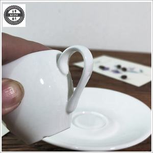 Tasse à expresso en porcelaine avec soucoupe |   Gobelet à espresso blanc de 80 ml / 2,7 oz pour café, hôtel, restaurant, approvisionnement en vrac - Product Image 4