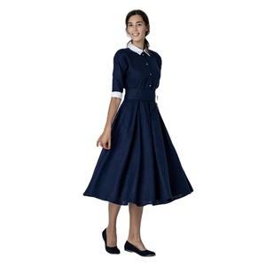 Đầm Cổ Điển Nữ Hữu Cơ Tự Nhiên 100% Cotton Năm 1950 Đi Chơi Bên Bờ Biển Phong Cách Hợp Đồng Thêm Mã Cho Nữ Mùa Xuân - Product Image 1