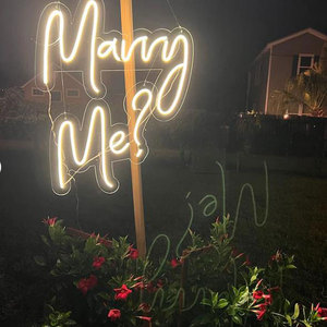 Letrero de Neón Personalizado con la Frase '¿Te Casas Conmigo?', Luz LED de Neón, <span class=keywords><strong>Letras</strong></span> de Neón, Bienvenidos a Nuestra Boda, <span class=keywords><strong>Cumpleaños</strong></span> - Product Image 1