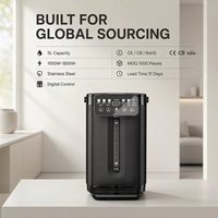 Bouilloire Électrique Thermo Pot à Écran Tactile LED Noir Obsidienne 5.0L à Ébullition Rapide pour Bureau d'Entreprise - Vente en Gros Usine