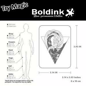 <span class=keywords><strong>Tatouage</strong></span> semi-permanent au jus de Jagua, motif vague océanique réaliste personnalisé, pour avant-bras, résistant à l'eau, longue durée (2 semaines) - Product Image 5