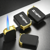 Briquet à gaz butane personnalisé avec logo, en métal, coupe-vent, rechargeable, finition mate givrée, pour cadeau publicitaire, vente en gros d'usine