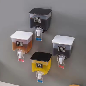 Hot Sell <b>Kitchen</b> Accessories Storage Boxes Seasoning Boxes <b>Plastic</b> Liquid Oil Bottle Wall-mounted Condiments Box - Product Image 6