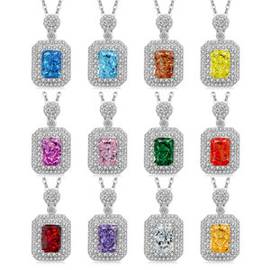 Collier <span class=keywords><strong>de</strong></span> luxe en diamant jaune artificiel, petit format, carré classique, pour usage quotidien, pour femme, cadeau d'anniversaire - Product Image 5