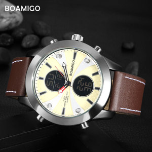 นาฬิกาข้อมือผู้ชายแบรนด์ <span class=keywords><strong>BOAMIGO</strong></span> ระดับไฮเอนด์ หรูหรา สีน้ำตาล ระบบ LED ควอตซ์ กันน้ำ พร้อมฟังก์ชั่นโครโนกราฟ ความแม่นยำสูง - Product Image 6