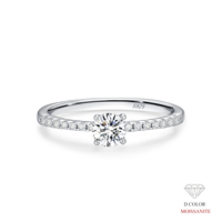 Bague en moissanite Ailmay 0,4 carat pour femme, argent sterling 925, diamant de laboratoire, alliance de fiançailles et de mariage, bijoux