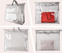 Kantong debu ritsleting pvc untuk tas tangan penyimpanan dompet bening untuk tas tangan kotak penyimpanan