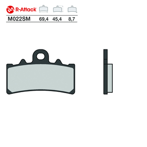ผ้าเบรกมอเตอร์ไซค์ R-Attack M022SM ขนาด 69.4x45.4x8.7 มม. แบบ Sintered สำหรับล้อหน้า ได้รับการรับรองมาตรฐาน R90 - Product Image 1