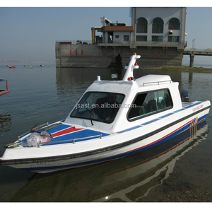 Barco de fibra de vidrio de alta velocidad con velocidad 30-45 km/<span class=keywords><strong>h</strong></span>, yate deportivo de fibra de vidrio, para 10 personas, 40-60HP - Product Image 2