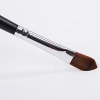 Kuas Concealer Wajah Tunggal Berkualitas Tinggi Dongshen DM-SM08 dengan Bulu Sintetis Fiber, Gagang Kayu, dan Label Pribadi