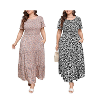 Robe longue décontractée d'été pour femme, coupe trapèze, en polyester, grande taille, style t-shirt boutonné, fabrication OEM