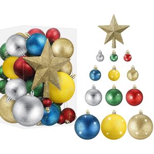 Nueva Llegada de Adornos para Árbol de Navidad, Juego de 61 Piezas de Bolas de Navidad y Estrella para la Punta del Árbol, Caja de Regalo, Adornos Colgantes de Navidad - Product Image 6
