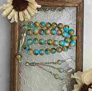 Rosario Islámico con Cuentas Explosivas de Vidrio, Cuentas de Oración Musulmanas Tasbih de 10 mm, 33 Piezas, Pulsera Colorida, Regalo de Ramadán, Venta al por Mayor - Product Image 3