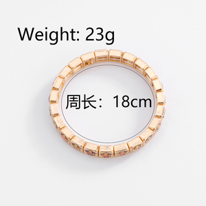 Bracelet large élastique de luxe pour femme, plaqué or, avec étoiles multicolores incrustées de cristaux AB, accessoires de fête - Product Image 4