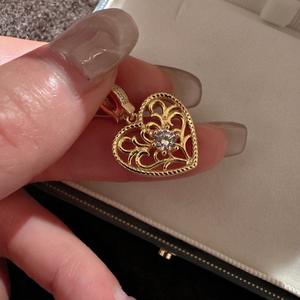 จี้เงินแท้ S925 สไตล์โบราณแบบฝรั่งเศส รูปหัวใจโปร่ง งานแกะสลักด้วยมือ ดีไซน์เท่ห์  จี้ห้อยคอ  เครื่องประดับ - Product Image 5