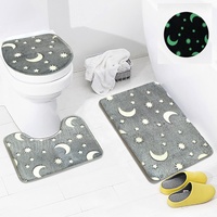 2021 tapis de salle de bain tapis doux lueur dans le tissu sombre toilette polyester microfibre antidérapant tapis de bain en peluche tapis de sol