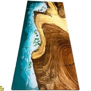 Tavolo da Pranzo in Legno con <span class=keywords><strong>Resina</strong></span> Epossidica Trasparente, Tavolo da Caffè Effetto Fiume, Offerta Diretta dalla Fabbrica - Product Image 1