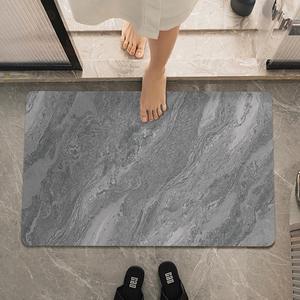 Alfombra de baño rectangular de tierra diatomeas, absorbente, estilo minimalista para baño - Product Image 1