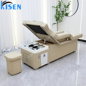 Poltrona Lavatesta 2026 dal Design Moderno con Massaggio Piedi, Sollevamento Schienale, Lettino Pedicure e Spa per la Testa, con Vaporizzatore - Product Image 1