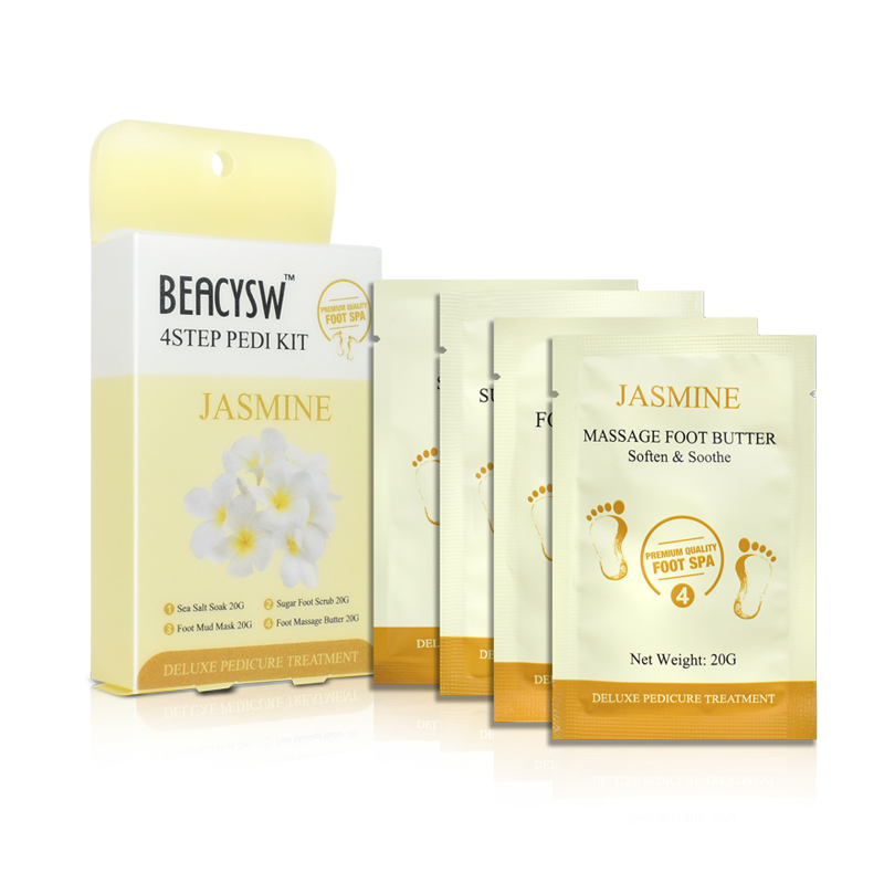Kit de Pedicura Exfoliante de Azúcar de Jazmín de 4 Pasos