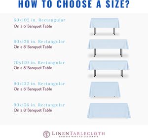 Nappe Rectangle 60x102 pouces Table à 6 pieds en polyester lavable Nappes blanches pour événements - Product Image 5