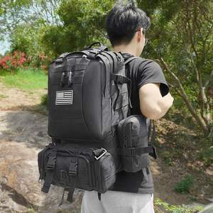 <span class=keywords><strong>Sac</strong></span> <span class=keywords><strong>à</strong></span> <span class=keywords><strong>dos</strong></span> tactique en denim Spoir Large unisexe 40-<span class=keywords><strong>50L</strong></span>, système Molle, <span class=keywords><strong>sac</strong></span> d'assaut noir - Product Image 6