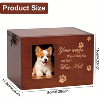 Urnes funéraires en bois pour chiens et chats avec cadre photo personnalisé pour cendres de chat et de chien