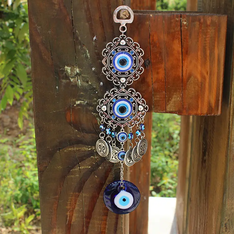 Pendentif yeux bleus turcs, amulette de Protection suspendue, porte-bonheur, breloque turque, grecque, carillon à vent suspendu, accessoires de voiture