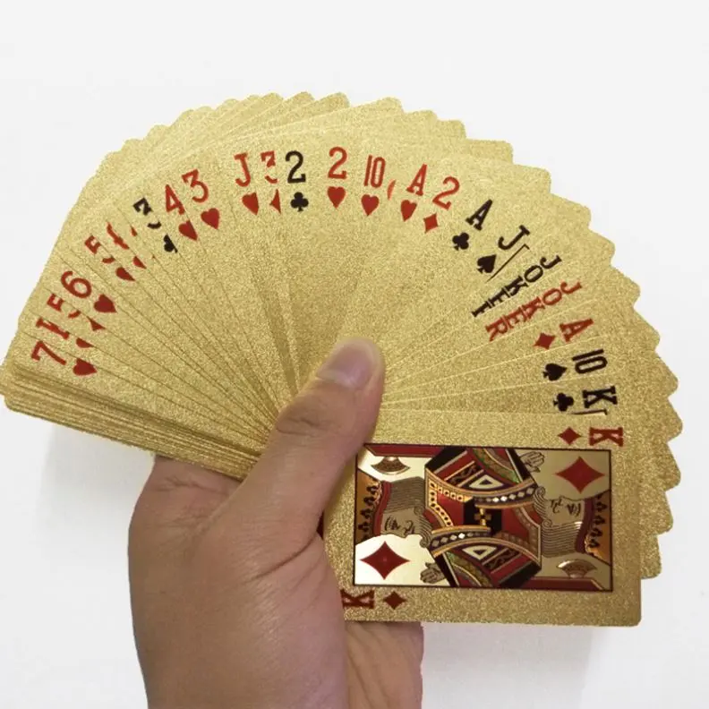 Высокое качество с покрытыем цвета чистого 24 каратного золота игральные карты <span class=keywords><strong>покер</strong></span> водонепроницаемый игра палубе Золотая фольга <span class=keywords><strong>покер</strong></span>а пластиковый магический водонепроницаемый карты подарок прочный <span class=keywords><strong>покер</strong></span>