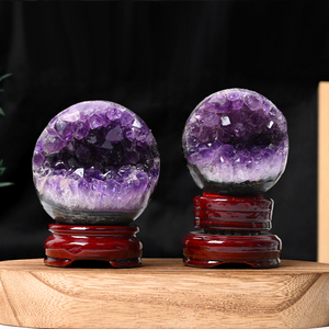 Hot Sale High Quality Natural <b>Crystal</b> Healing Stone Amethyst Cluster Geode <b>Ball</b> for Home Decoration - Product Image 4