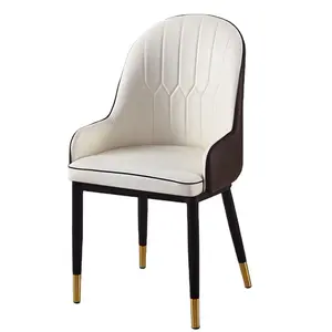 चीन निर्माता कस्टम होटल फर्नीचर modernos डे respaldo ऑल्टो sillones होटल नॉर्डिक कुर्सियों अमेरिकी खाने की कुर्सियों चमड़े