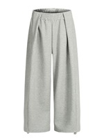 Pantalon de jogging décontracté gris style rétro américain - Nouveau style automne ample à jambe large effet drapé pour danse jazz 100% coton haute qualité