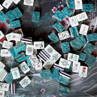 Nouvel ensemble de tuiles de mahjong de luxe bleues et colorées, 160 pièces, résistantes à l'eau, pliables, portables, en acrylique, pour précommande