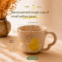 Tasse à thé au lait HBC personnalisée, motif floral irrégulier façonné à la main, style américain, pour petit-déjeuner à l'avoine, à boire directement, 16 oz, pour étudiants
