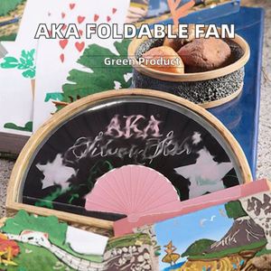 Éventail pliable personnalisé de 23 cm avec lettres grecques, impression numérique couleur sur bambou, écologique, pour article promotionnel - Product Image 2