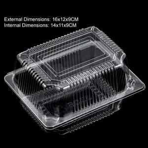 China Wholesale Transparent Disposable Food Container Plastic Clamshell Packaging For Dessert