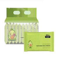Lingettes démaquillantes portables écologiques non tissées personnalisées (10 pièces) pour le soin hydratant du visage, marque privée OEM