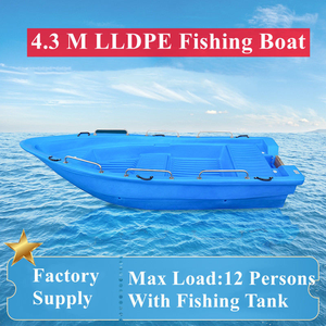 <span class=keywords><strong>Bateau</strong></span> de pêche <span class=keywords><strong>en</strong></span> <span class=keywords><strong>mer</strong></span> anti-corrosion de couleur bleue de 4,3 m pour 12 personnes avec garde-corps et réservoir de pêche - Product Image 4