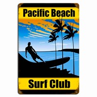 Personnalisé Vintage Garage Décoratif Rétro Métal Tin Sign Plaque Classique Océan Plage Surf Club Abstrait Personnalisé Poster