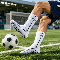 Chaussettes de sport d'extérieur pour la course, le cyclisme et le football, mi-mollet, avec grip, logo personnalisé, antidérapantes, tricotées, toutes saisons