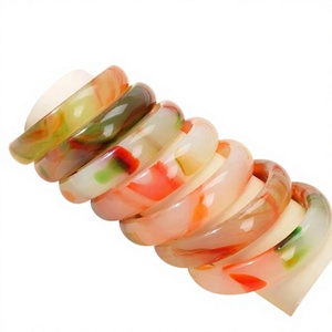 New Geometric Acrylic Bangle <b>Bracelets</b> Colorful Square Design Unisex Casual Sporty Jewelry <b>Red</b> Blue Yellow Orange for Woman - Product Image 4