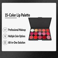 Palette de rouge à lèvres imperméable à 15 couleurs, nouveau design, logo personnalisé, longue tenue, palette de rouge à lèvres OEM, marque privée, rouge à lèvres mat velours