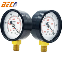 Beco 60mm Black Steel case -1bar -760mmhg Bourdon Tube Water Pressure Gauge Manometers