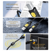 Cable USB 2.0 de Alta Calidad Tipo A a Tipo B, Transferencia de Datos de Alta Velocidad de 480 Mbps para Impresora, Máquina de Fax, etc.